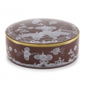 Ginori Oriente Italiano Castagna Round Box w/ Cover